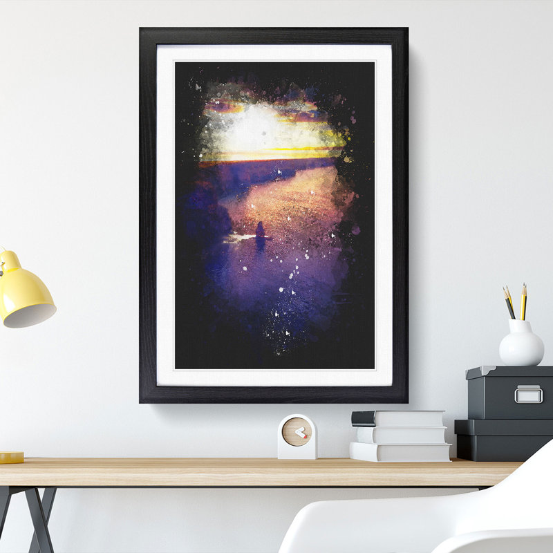 Sunset - Framed Print, 63cm H x 45cm W x 2cm D, Black Framed