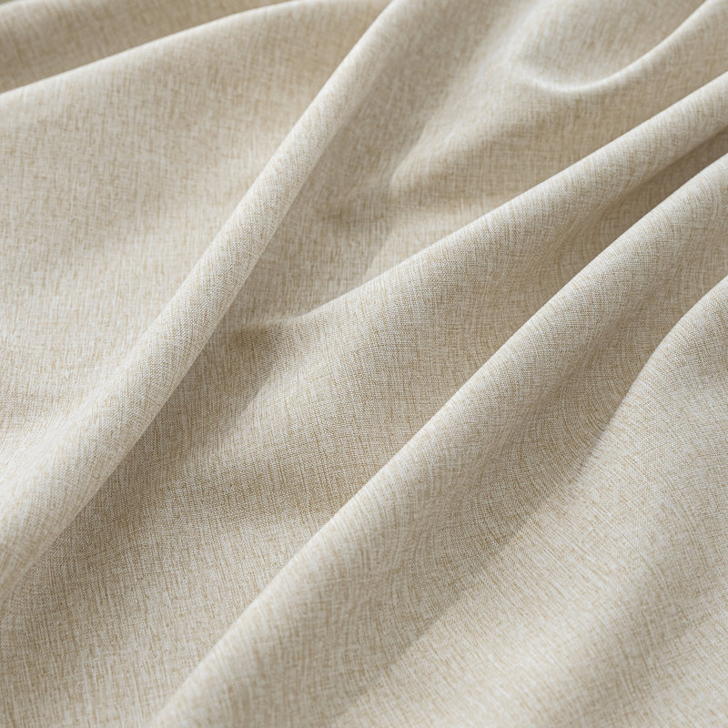 Linen Textured Shower Curtain and Hooks Set, Cream