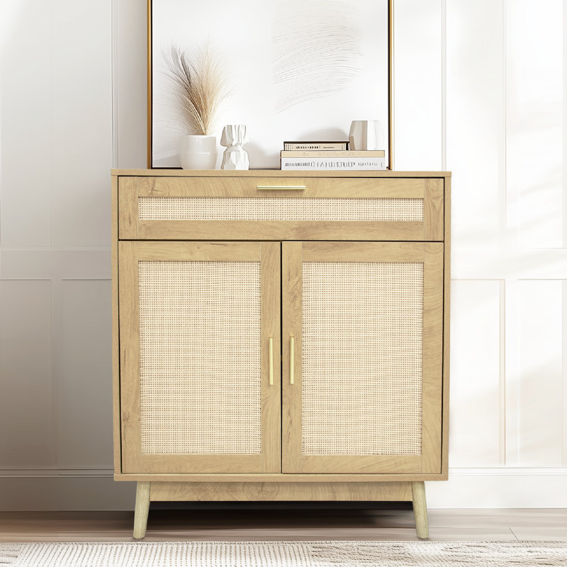 Buffet 31,5 po avec 1 tiroir et 2 portes Carmele, Chêne