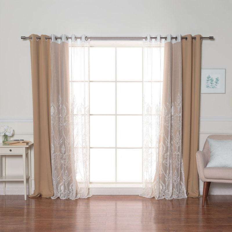 Portishead Room Darkening Curtain, 52" W x 84" L, Wheat