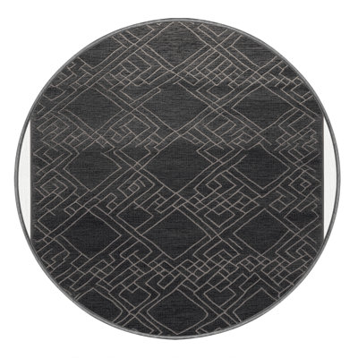 Machine Washable Trellis Gray Area Rug