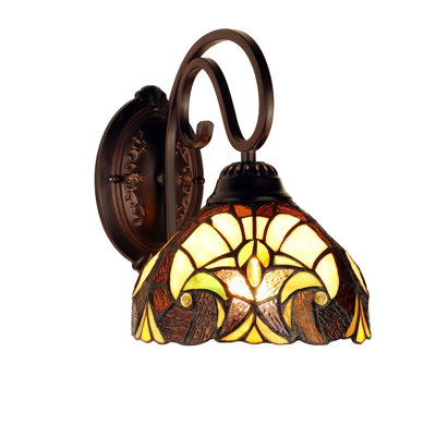 Liason Victorian-Style 1-Light Antique Dark Bronze Finish Wall Sconce 8" Shade