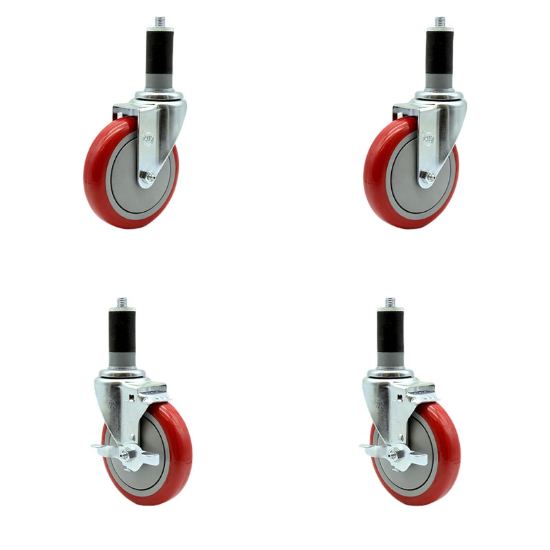 4 Piece Regency Caster Replacement Set, Red