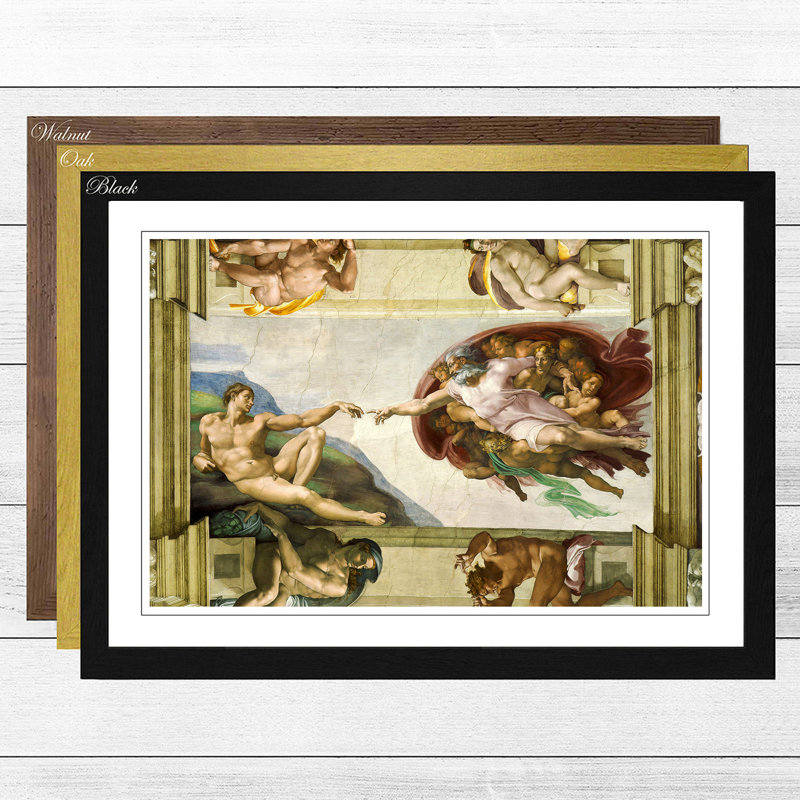 Michelangelo - Single Picture Frame Painting, Black