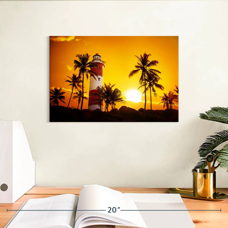 Aletra Kovalam Lighthouse Sunset, 8" H x 12" W