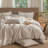 MooMee Wavy Striped Duvet Cover Set with Zipper Closure & 8 Corner Ties 100% Washed Cotton Linen Like Textured Breathable Lightweight-107521570-107521575