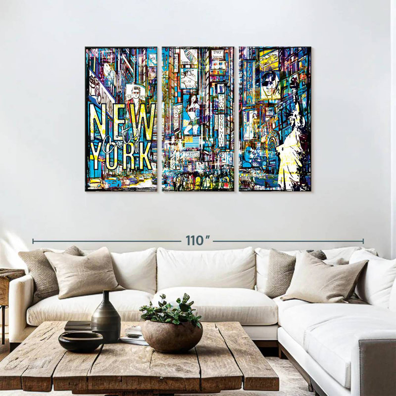 Illustration de Sebbie, grunge de New York, H 48 po x l 74 po