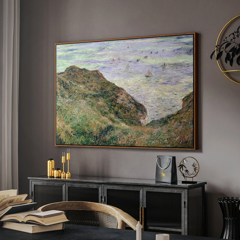 Paysage rétro-ICI, Toile encadrée noyer flottant, H 17 po x l 25 po