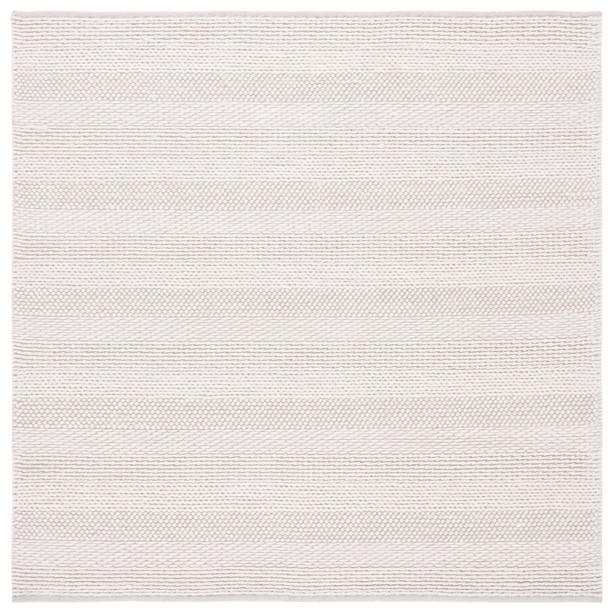 Daisy Handmade Wool Ivory Rug, Square 6'