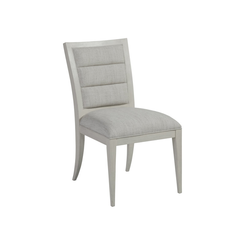 Gray Linen Upholstered Wood Side Chair