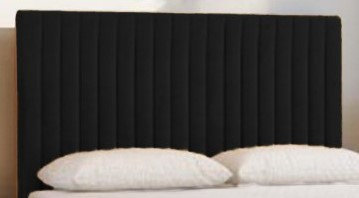 Upholstered Platform Bed with Mattress, Super King (6'), Black
