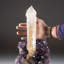 Natural Calcite on Amethyst Cluster