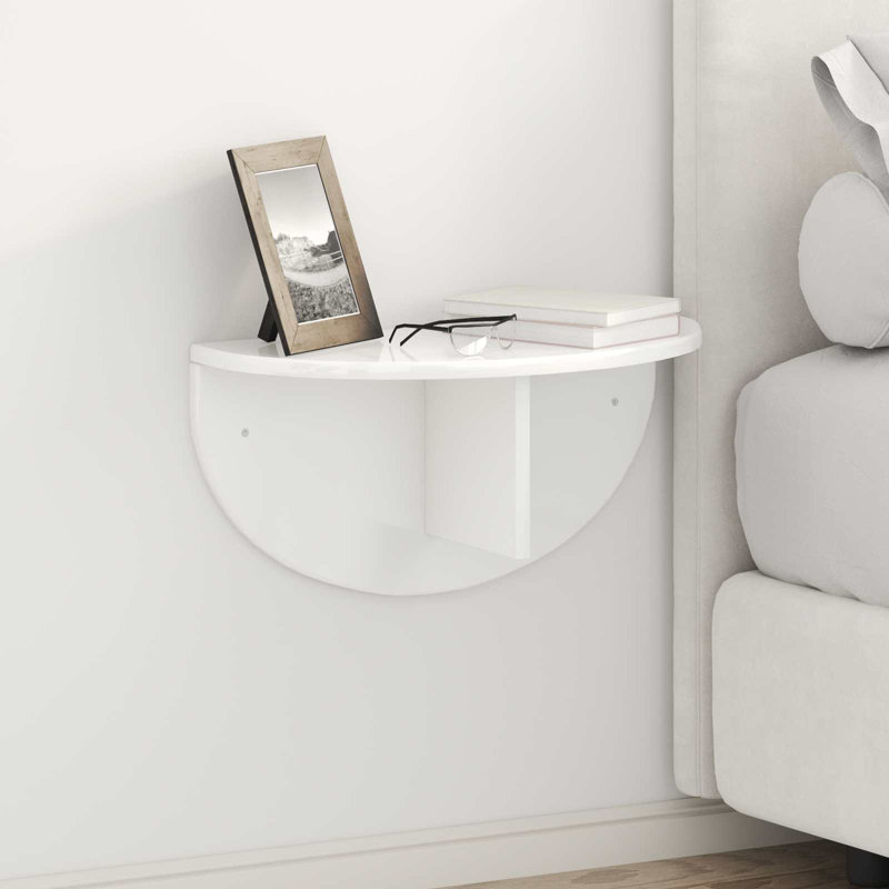 Floating Shelf, 24cm H x 48cm W x 24cm D, High Gloss White