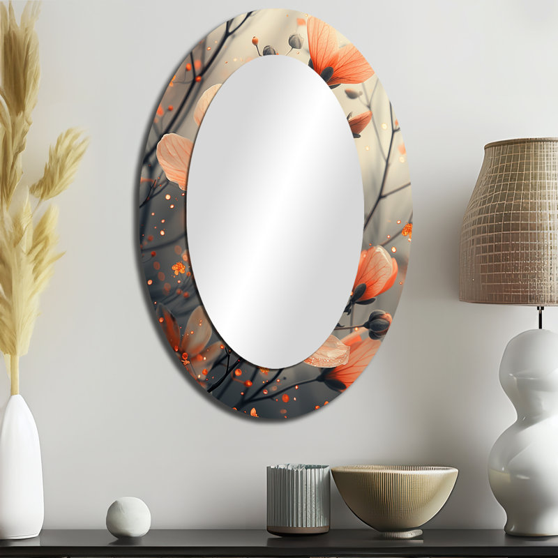 Décoration de miroir orange orange avec fées Splendor Fairies, 36 po x 24 po