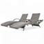 Ensemble de chaises longues en osier de 80 po pour l'extérieur, ensemble de 2 chaises inclinables en rotin de patio avec table d'appoint coulissante et dossier réglable à 5 niveaux pour bronzer au bord de la piscine