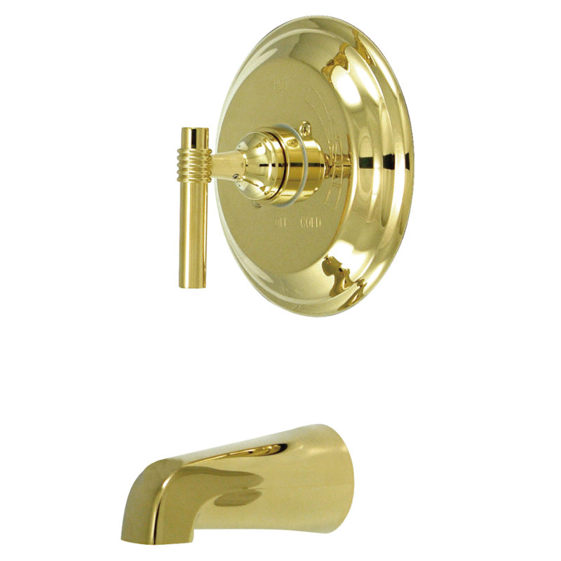 Kingston Brass Milano Single-Handle Pressure Balanced Tub Faucet, Polished Brass