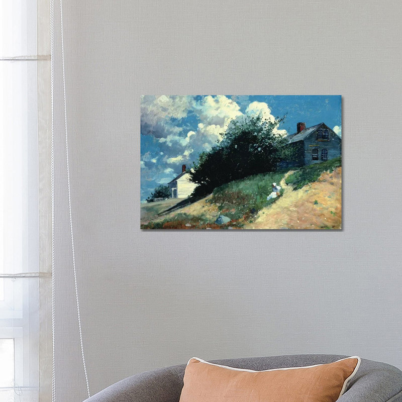 Houses On A Hill, 1879 by Winslow Homer - Wrapped Canvas Gallery-Wrapped Canvas Giclée, 66.04 cm H x 45.72 cm W x 1.91 cm D