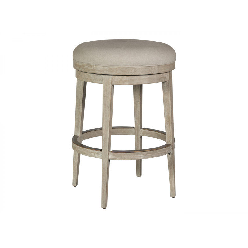 Cohesion Swivel Upholstered Stool, Counter Stool (24.75” Seat Height), Bianco