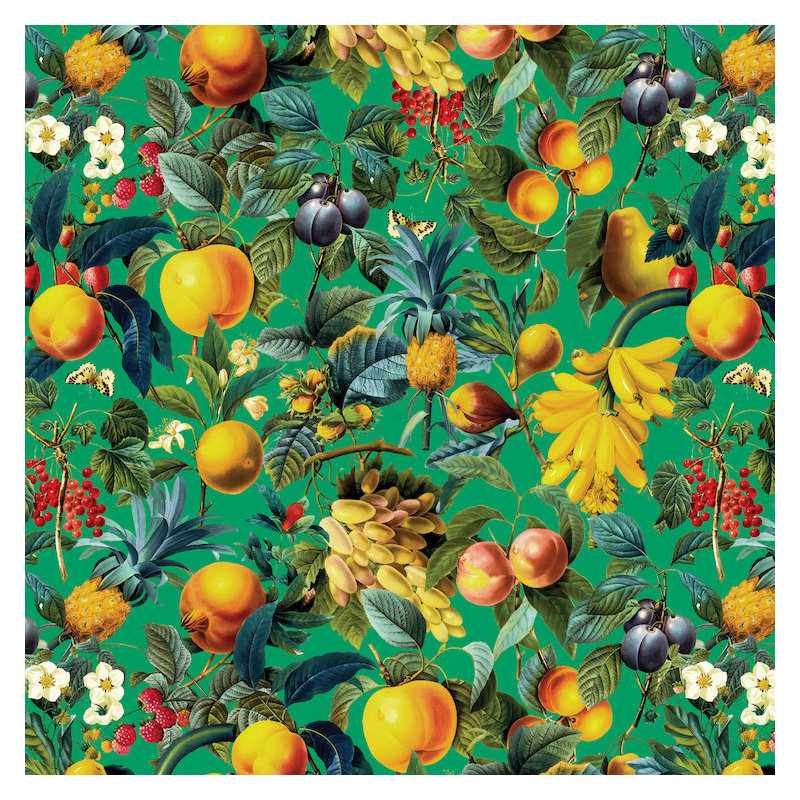 Motif de fruits, impression sur toile tendue, H 18 po x l 18 po x P 1,5 po, Papier d'art encadré noir, Pas de tapis