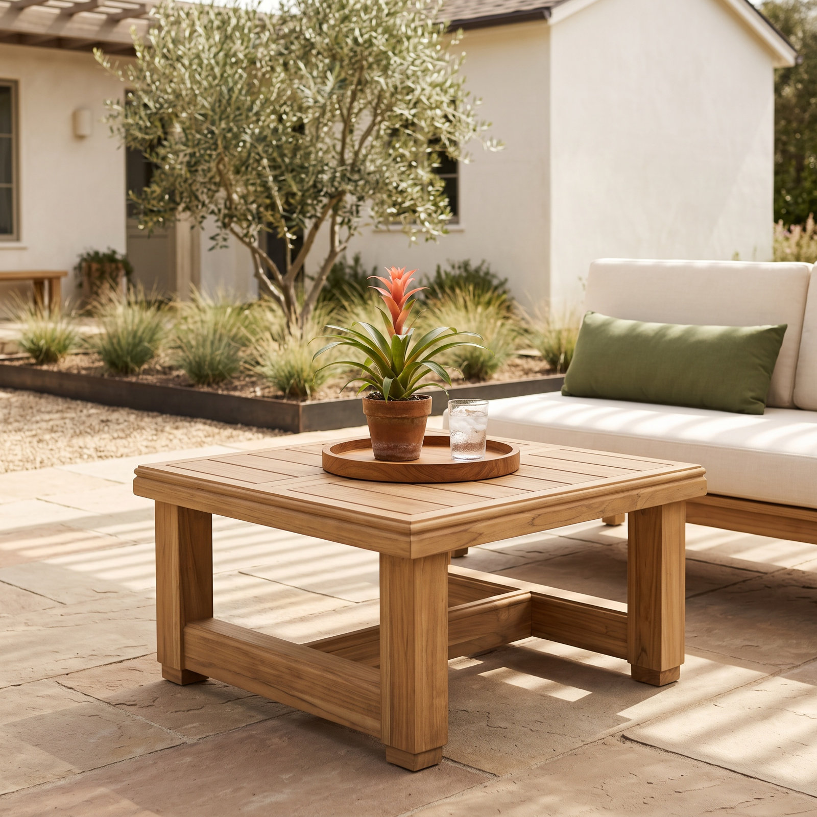 Melrose 24" Teak Patio Side Table