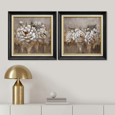 Ensemble de 2 peintures sur toile encadrées