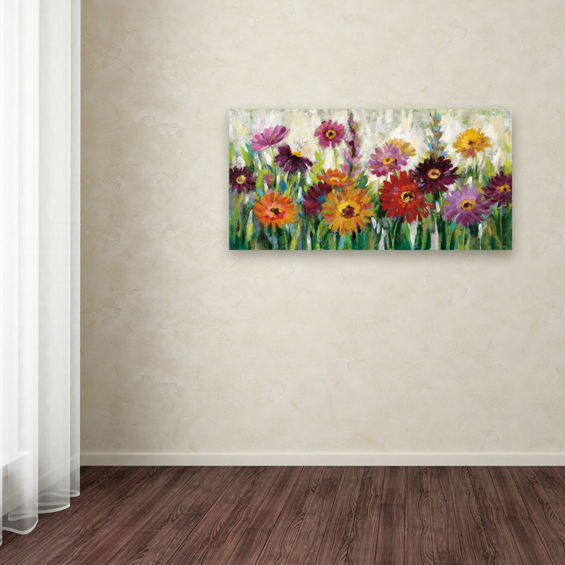 « bijoux bouclé gerbera », reproduction sur toile tendue, H 24 po x l 47 po