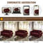 Canapé Chesterfield de style Mid-Century moderne en velours avec garniture cloutée, accoudoirs roulés et 3 coussins, bourgogne-1040220556