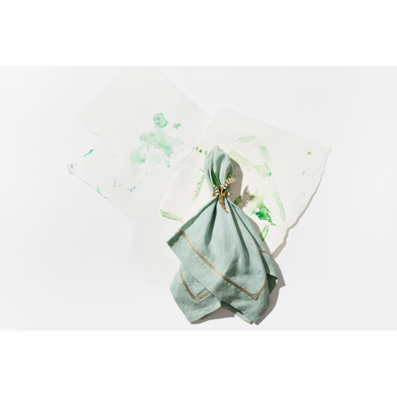 Linen Square Napkins, Sea Foam