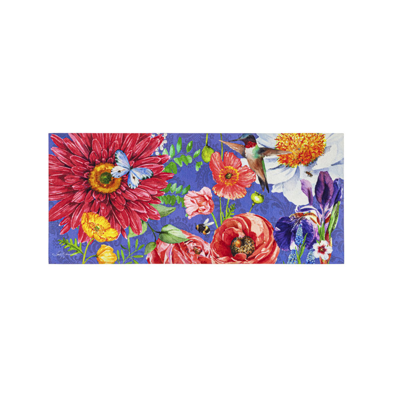 Tapis d'entrée antidérapant 22 "x 10" English Garden Florals Sassafras