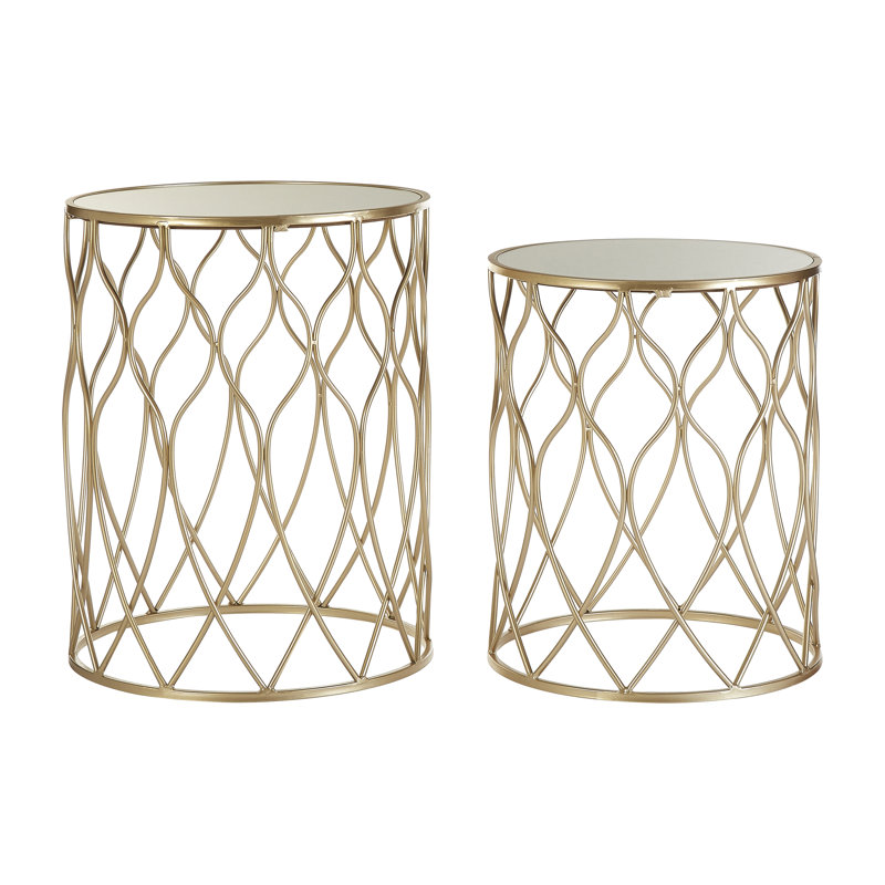 Gannaway Glass Top Frame Side Table Set
