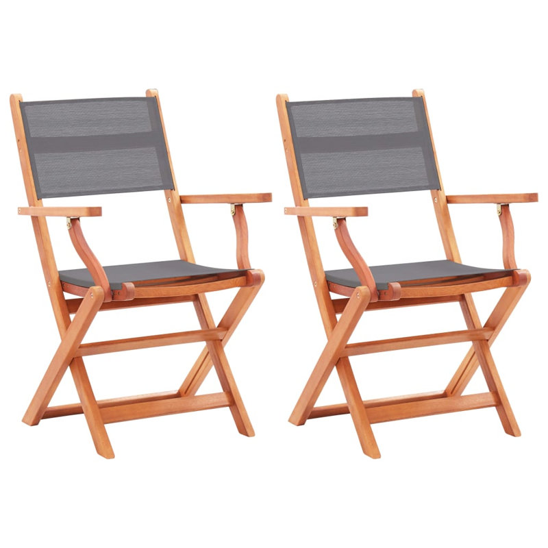 Zenor Folding Patio Dining Armchair with Cushion, Gray
