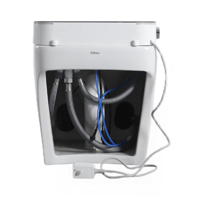 Tankless Smart Toilet With Bidet Built In, One-Piece Bidet Toilet Seat, Auto Flush, Auto Open/Close,Heated Seat, Warm Water And Dry, Adjustable Temp,Remote Control Side Know
