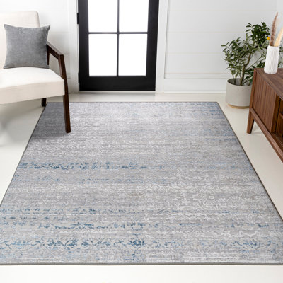 Tapis gris / bleu Bloomington Modern Strie