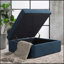 Larkin Contemporary Tufted Storage Ottoman with Rolling Casters and Ample Space, Perfect for Modern Living Rooms