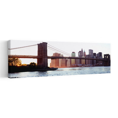 Pont sur une rivière, pont de Brooklyn, East River, Manhattan, New York, État de New York, États-Unis, art contemporain abstrait, art mural