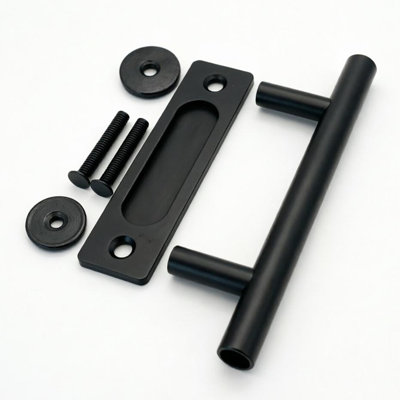 Barn Door Handle Black Iron Durable Round Shape Sliding Door Pull