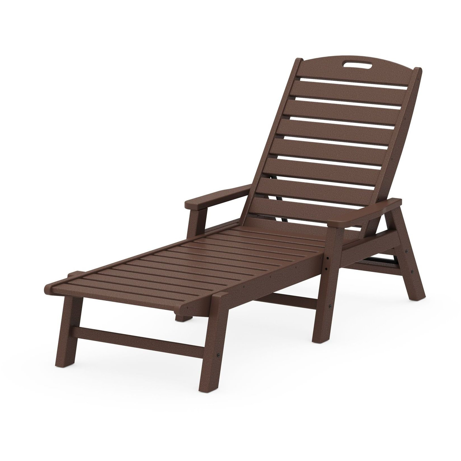 POLYWOOD® Nautical 27" Patio Chaise Lounge, Mahogany