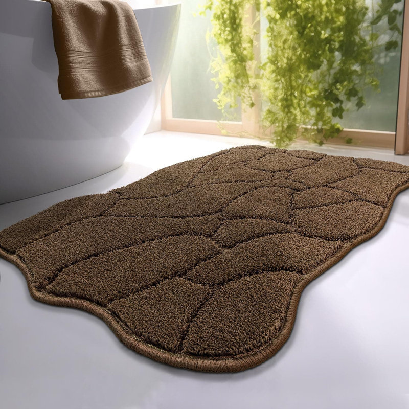 Brown Shaggy Microfiber Bath Mat - 32x20" | Extra Soft, Absorbent & Machine Washable