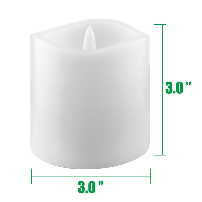 Ensemble de bougies pilier 6 pièces Jhara, Blanc, H 3 po x l 3 po x P 3 po
