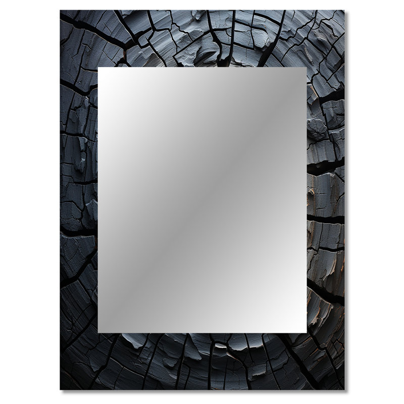 Spiritual Grey Geode Stone Minimalisme I - miroir mural décoratif en pierre spirituelle, miroir traditionnel, impression d'art en métal