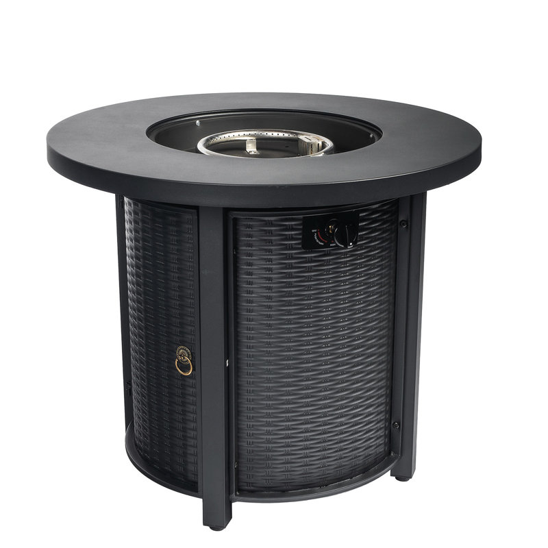 30" Propane Gas Fire Pit Table 50000 BTU Round Steel Fire Pit for Outside Patio Deck Garden Courtyard