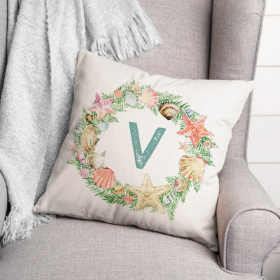  Housse et insert de coussin carré de Noël avec couronne de Noël