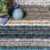 City Striped Shag Tufted Performance Brown/Teal/Blue Rug