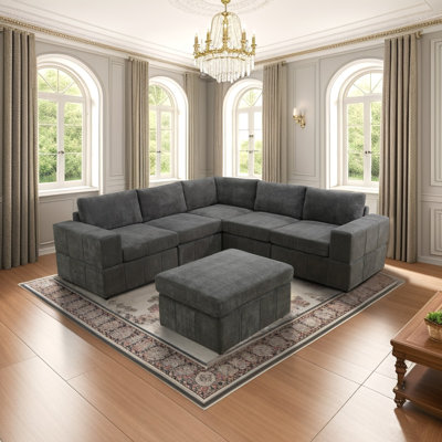 Jowaine - 101" Wide Modular Sofa 6 Pc Set by Latitude Run