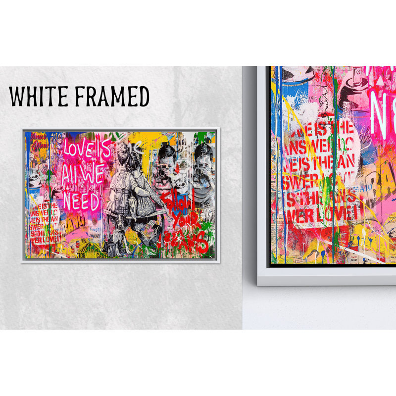 Reproduction d'art sur toile imprimée: Love Is All We Need, 1P WhiteFramedCanves, 23,7 po H x 31,6 po l