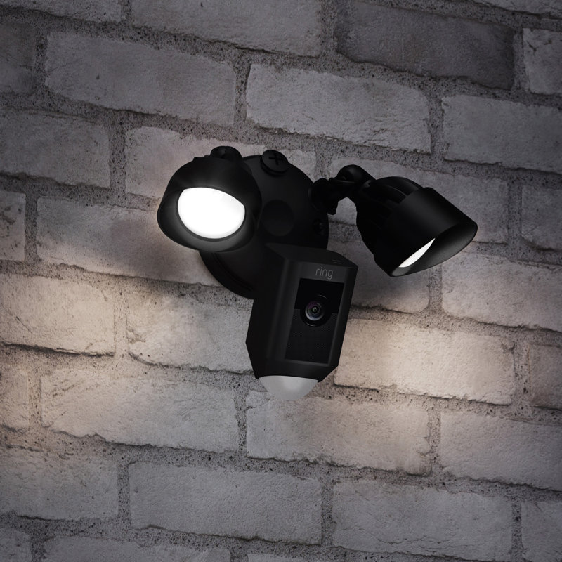 LED Hardwired Video Enabled Outdoor Security Flood Light with Motion Sensor, Black