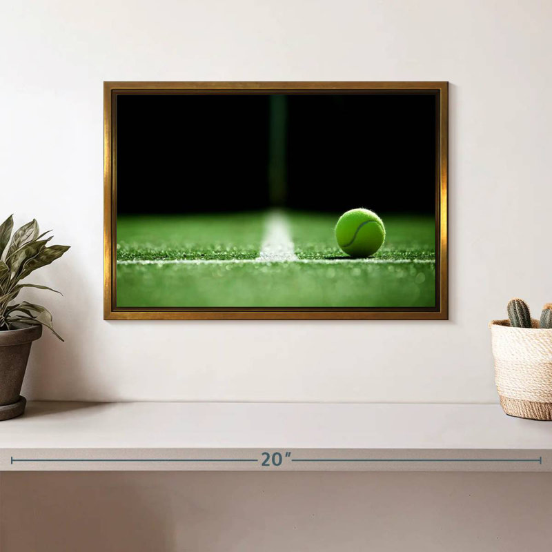 Ligne de tennis, Cadre flottant doré, 13 po x 9 po