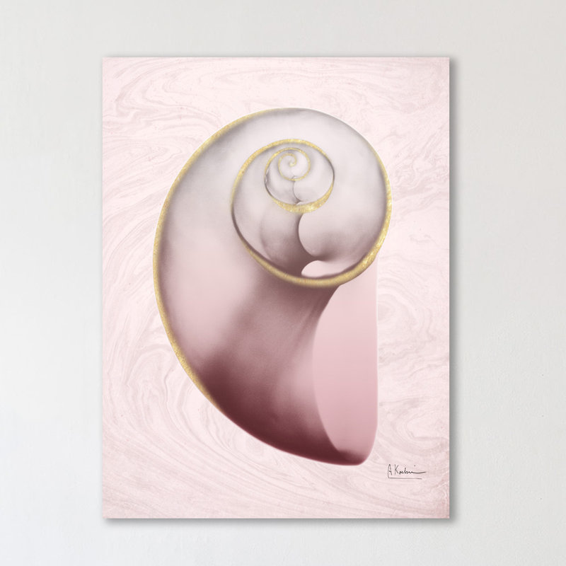 Marble Blush Snail 2 1 Piece Wrapped Canvas Wall Art, 122 cm H x 91 cm W