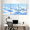 Ensemble de 3 impressions sur toile, paysage enneigé avec ciel bleu et nuages
