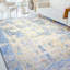 Hand Knotted Abstract Area Rug in Blue/Gold/Gray-1499607579